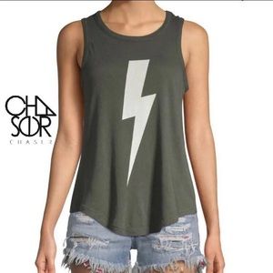 CHASER Bolt Graphic Lounge Tank NWT